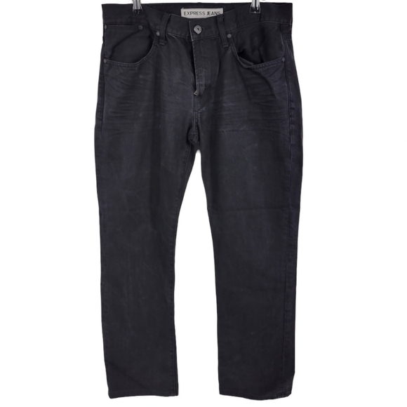 Express Kingston Jeans Men's Size 32x 32 Classic Fit Straight Leg Black - Picture 1 of 10